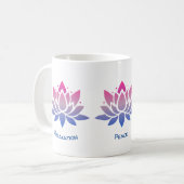 Lotus Blume benutzerdefinierter Text-Yoga Kaffeetasse (Vorderseite Links)