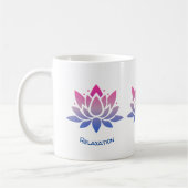 Lotus Blume benutzerdefinierter Text-Yoga Kaffeetasse (Links)