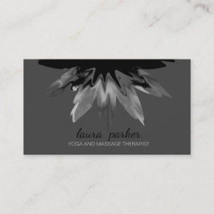Lotus Blume Black Logo Heiltherapie Yoga Visitenkarte