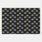 Lotus Blume Blau Silver Gold Yoga Flat Geschenkpapier Set (Vorderseite 3)