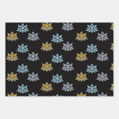Lotus Blume Blau Silver Gold Yoga Flat Geschenkpapier Set (Vorderseite 2)