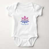 Lotus Blume Blauer rosa benutzerdefinierter Text Baby Strampler (Vorderseite)