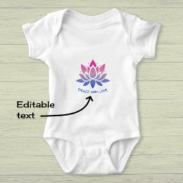 Lotus Blume Blauer rosa benutzerdefinierter Text Baby Strampler