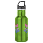 Lotus Blume Blauer rosa benutzerdefinierter Text Edelstahlflasche (Vorderseite)