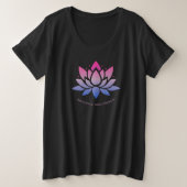 Lotus Blume Blauer rosa benutzerdefinierter Text Große Größe T-Shirt (Design vorne)
