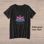 Lotus Blume Blauer rosa benutzerdefinierter Text Große Größe T-Shirt