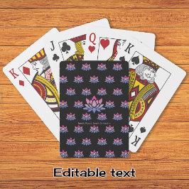 Lotus Blume Blauer rosa benutzerdefinierter Text Spielkarten