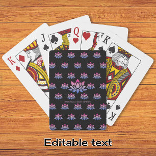 Lotus Blume Blauer rosa benutzerdefinierter Text Spielkarten