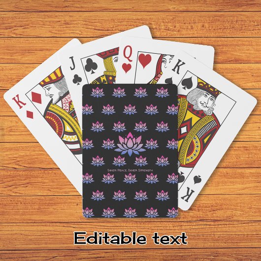 Lotus Blume Blauer rosa benutzerdefinierter Text Spielkarten