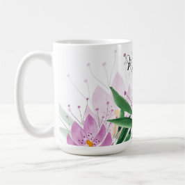 Lotus Blume Bloom Lilac Violet Wasserfarbe Kaffeetasse