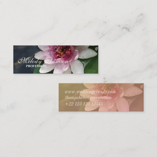 Lotus Blume Blossom Business Cards Mini Visitenkarte (Vorne/Hinten)
