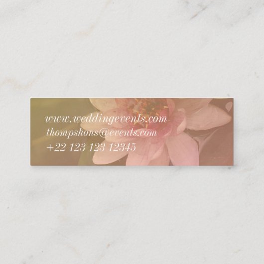 Lotus Blume Blossom Business Cards Mini Visitenkarte (Rückseite)