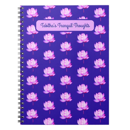 Lotus Blume Blue Background Notebook Notizblock (Vorderseite)