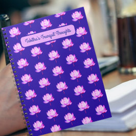 Lotus Blume Blue Background Notebook Notizblock