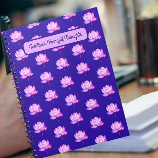 Lotus Blume Blue Background Notebook Notizblock
