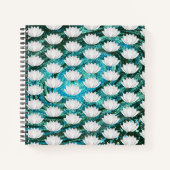 Lotus Blume Blue Green Galaxy Notebook Notizblock (Vorderseite)