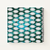 Lotus Blume Blue Green Galaxy Notebook Notizblock (Rückseite)