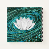 Lotus Blume Blue Green Galaxy Notebook Notizblock (Rückseite)