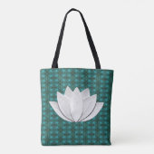 Lotus Blume Blue Green Galaxy Tote Bag Tasche (Rückseite)