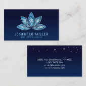 Lotus Blume - Blue Marble Geode Visitenkarte (Vorne/Hinten)