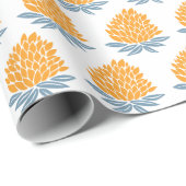 Lotus Blume Blue Orange Holiday Gift Geschenkpapier (Rolleneckpunkt)