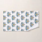 Lotus Blume Blue Silver Gold Zen Yoga Badhandtuch Set (Handtuch)