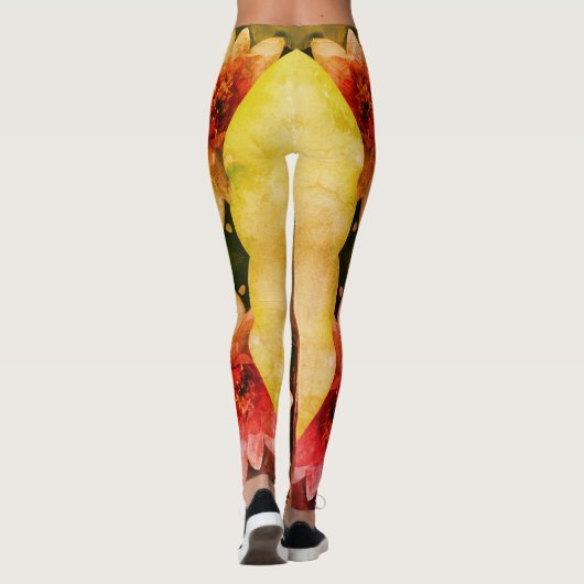 Lotus-Blume blühen Leggings (Rückseite)