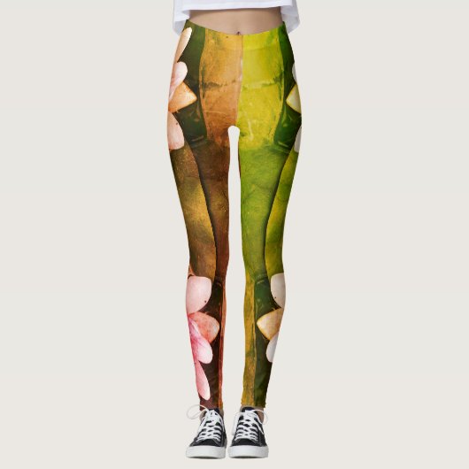 Lotus-Blume blühen Leggings (Vorderseite)