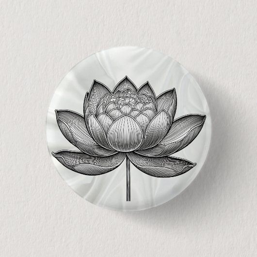 Lotus-Blume, Blume der Wasserlilie Button (Vorderseite)