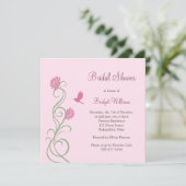 Lotus-Blume-Brautparty (pink) Einladung (Stehend Vorderseite)