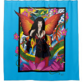 Lotus Blume Chinesischer Wasserdrache Duschvorhang (Vorderseite)