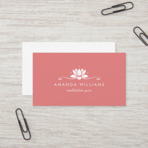 Lotus Blume Coral Floral minimalistisch beruflich Visitenkarte