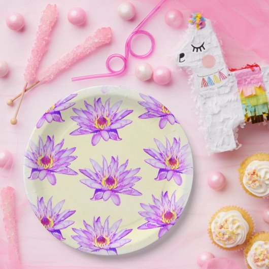 Lotus-Blume-Creme Pappteller (Party)