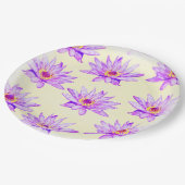 Lotus-Blume-Creme Pappteller (Schrägansicht)