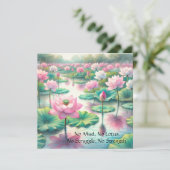 Lotus-Blume Dankeskarte (Stehend Vorderseite)