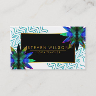 Lotus Blume Decorative Blue Yoga Holistic Health Visitenkarte