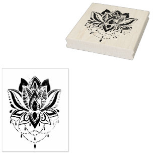 Lotus Blume Design 1 Gummi Briefmarke Gummistempel