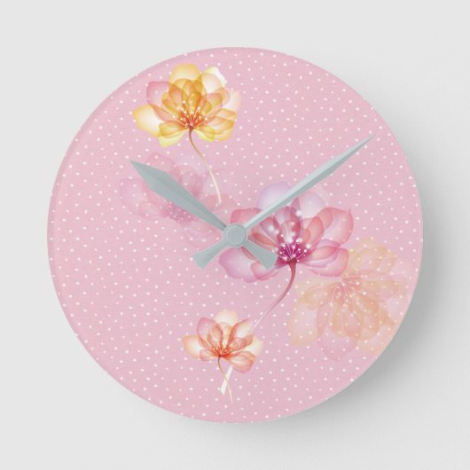 Lotus Blume Design Runde Wanduhr (Vorderseite)