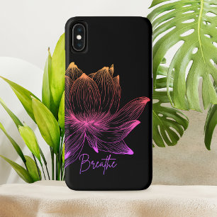 Lotus Blume Design Yoga Meditation Liebe Schwarz Case-Mate iPhone Hülle