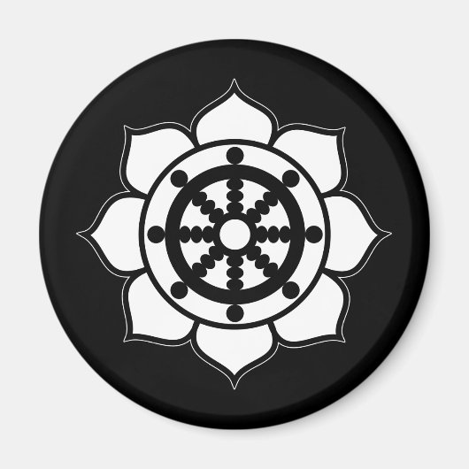 Lotus Blume Dharma Wheel Magnet (Vorne)