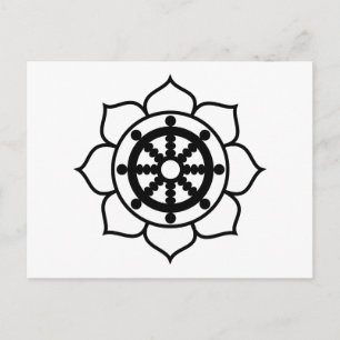 Lotus Blume Dharma Wheel Postkarte