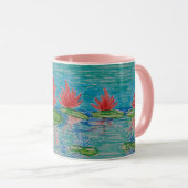 Lotus-Blume, die die Combo-Tasse Gezeichnet haben Tasse (VorderseiteRechts)