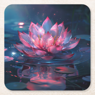 Lotus Blume Digitale Kunst Rechteckiger Pappuntersetzer
