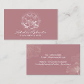 Lotus Blume Dusty Rose Yoga Instructor Visitenkarte (Vorne/Hinten)
