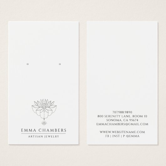 Lotus Blume Earring Juwelier Display Cards (Vorne & Hinten)