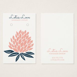 Lotus Blume Earring Necklace Juwelier Display Card