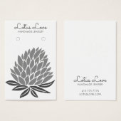 Lotus Blume Earring Necklace Juwelier Display Card (Vorne & Hinten)