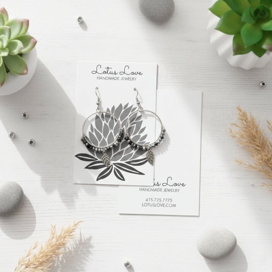 Lotus Blume Earring Necklace Juwelier Display Card