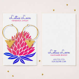 Lotus Blume Earring Necklace Juwelier Display Card