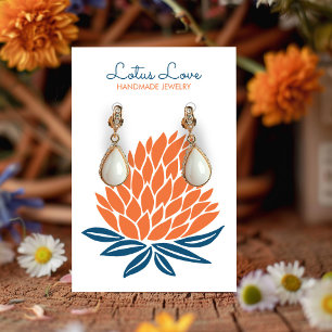 Lotus Blume Earring Necklace Juwelier Display Card